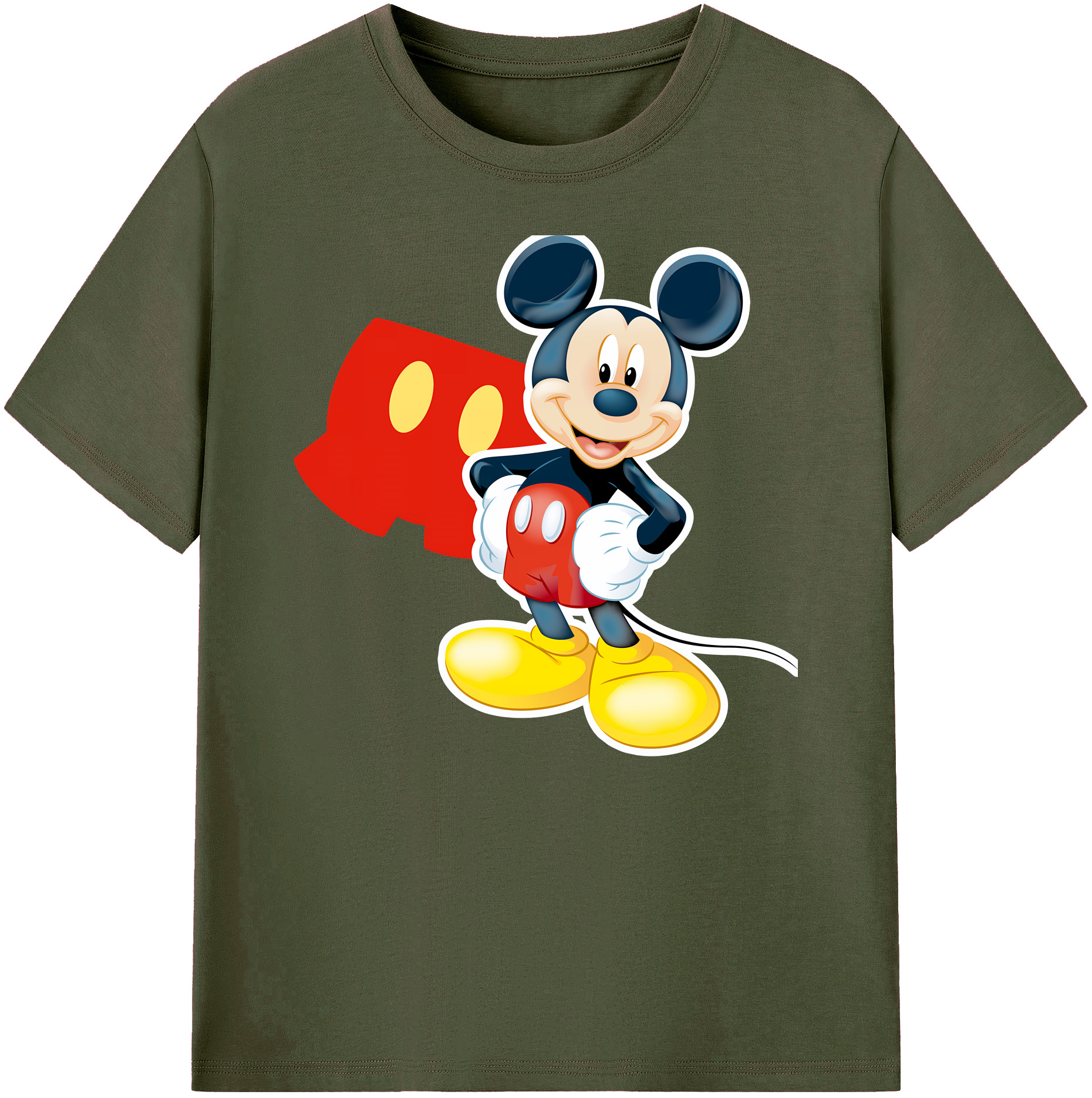 ミッキーマウス Mickey Mouse 綿100％ メンズ半袖Tシャツ｜肌触りやわらか＆通気性